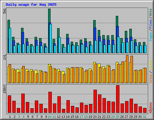 Daily usage for May 2025