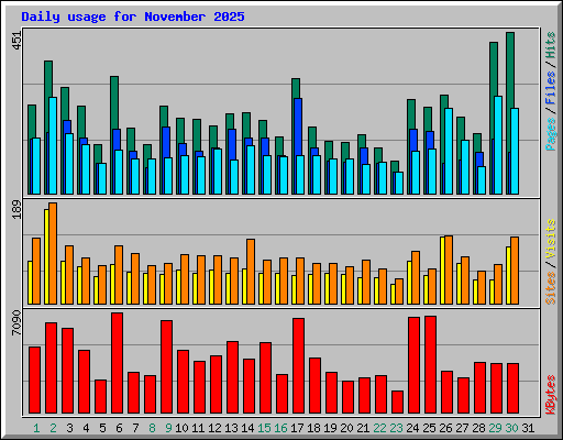 Daily usage for November 2025