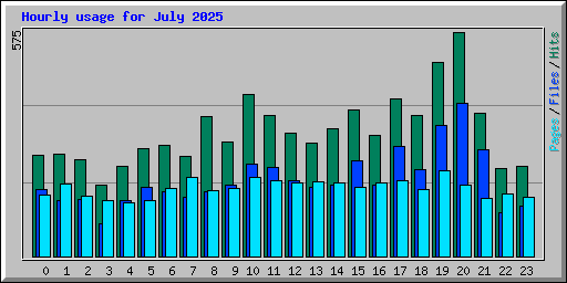 Hourly usage for July 2025